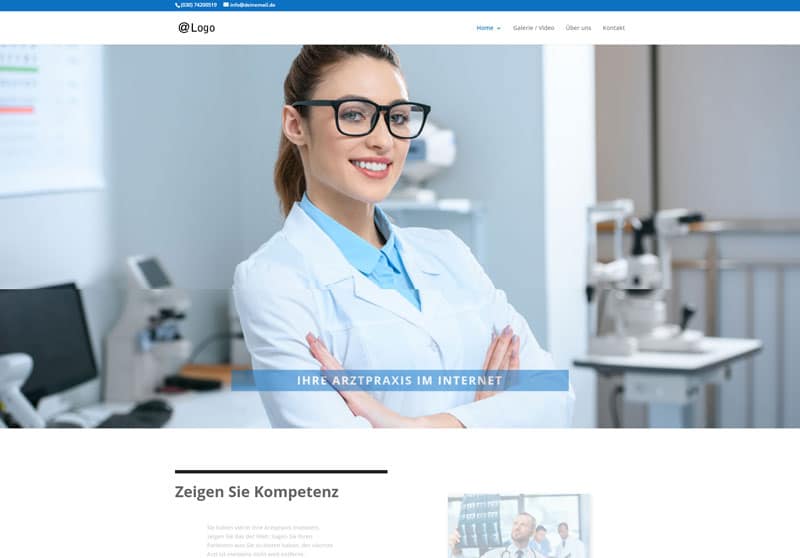 Beispiel oder Vorlage Arzt Website
